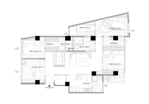 อพาร์ตเมนต์ 4 ห้องนอน 3 ห้องน้ำส่วนตัว ขนาด 115 ตร.ม. – เขตต้าอัน