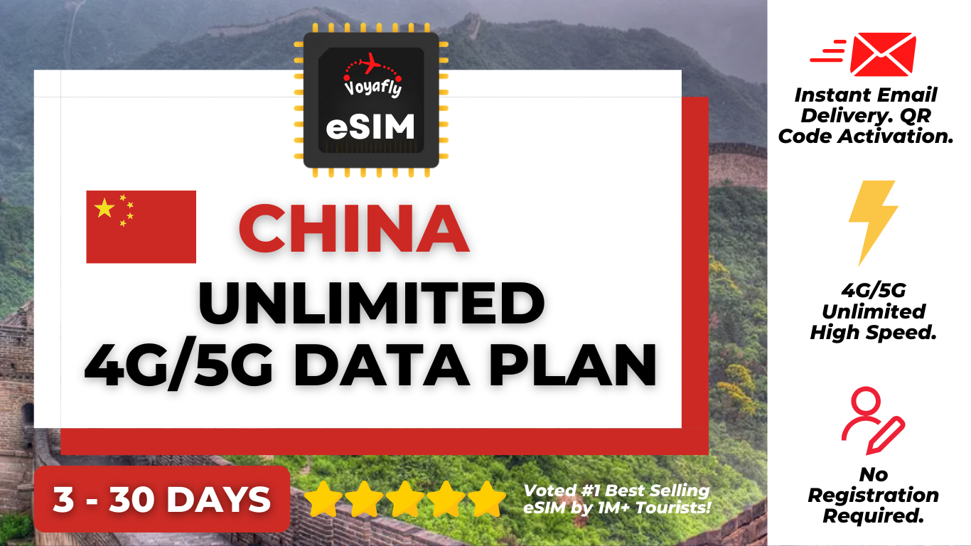 จีน - eSIM อินเทอร์เน็ตไม่จำกัด 4G/5G
