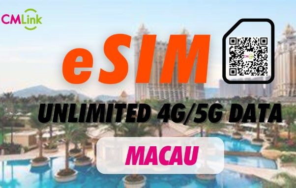 Macau Unlimited Data 4G eSIM Roaming Data (QR Code Delivered via Email)