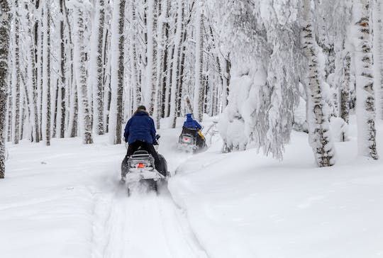 Ice fishing and snowmobile safari combo