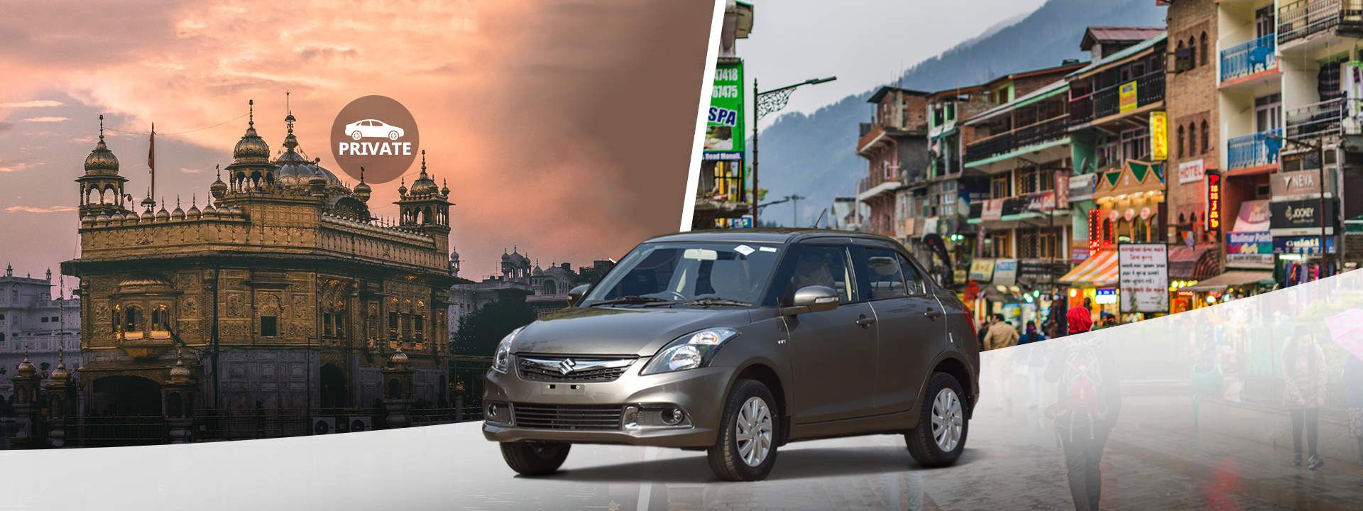Private City Transfers between Amritsar and Dalhousie, Shimla, Manali, Dharamshala or Bir