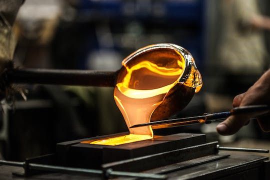 Glass workshop with a craftsman
