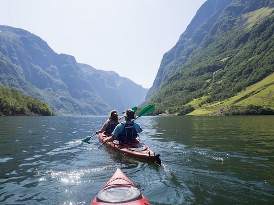 Guided sea kayak experience in the Nærøyfjord