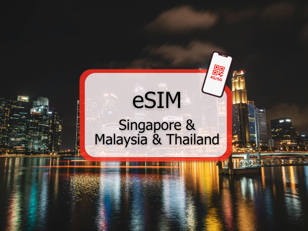 eSIM สิงคโปร์ มาเลเซีย ไทย 4G/5G (อินเตอร์เน็ตรวม) โดย Redtea Mobile