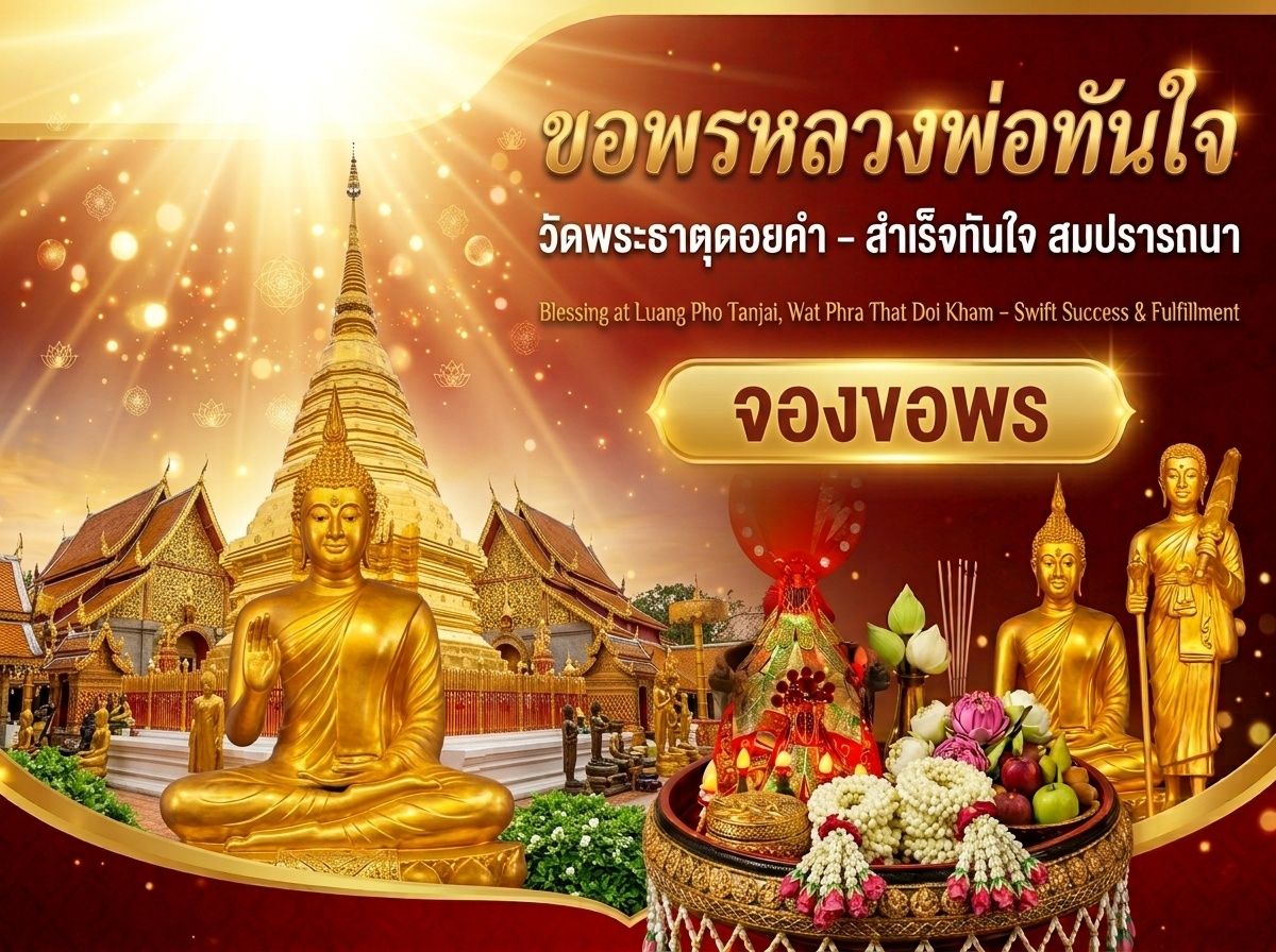 Blessing at Luang Pho Tanjai, Wat Phra That Doi Kham – Swift Success & Fulfillment