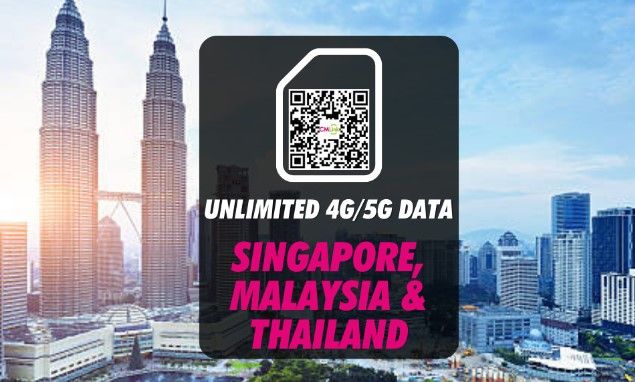 ซิมการ์ด eSIM โรมมิ่ง 4G ข้อมูลคงที่ สำหรับสิงคโปร์ มาเลเซีย และไทย (ส่งรหัส QR ผ่านอีเมล)