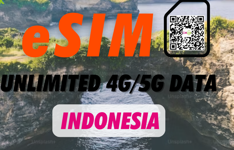 Indonesia Unlimited Data 4G eSIM Roaming Data (QR Code Delivered via Email)