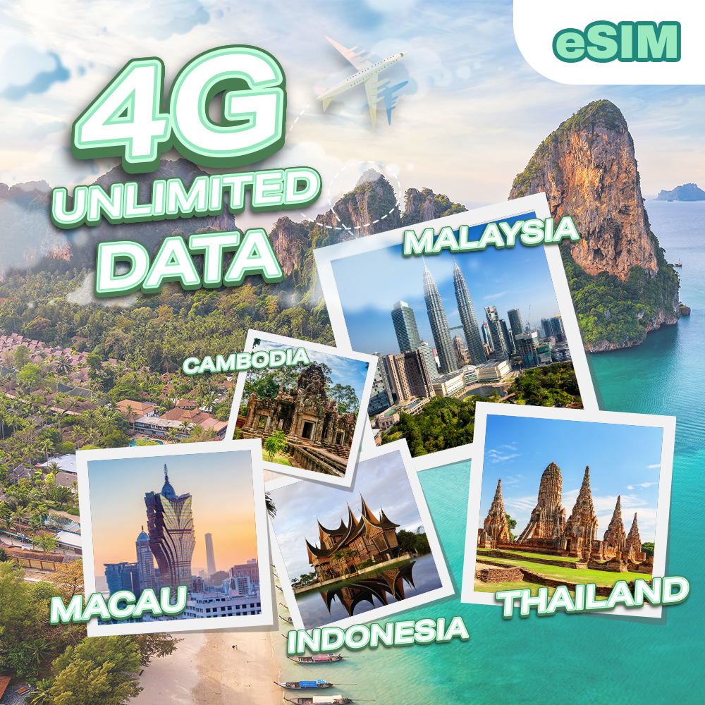 Malaysia/Indonesia/Thailand/Vietnam/HK/Macau/Cambodia eSIMs
