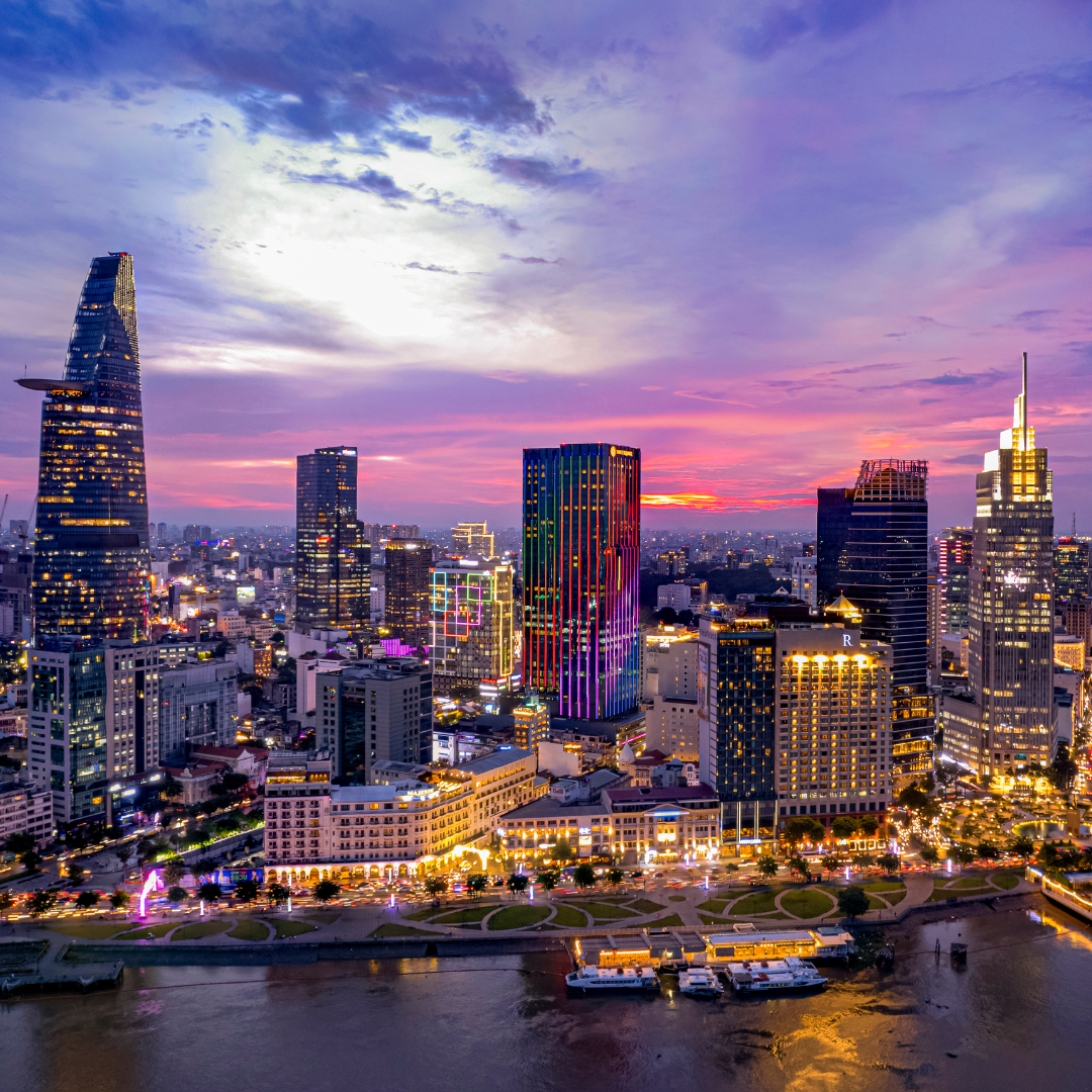 Walking at night in Saigon
