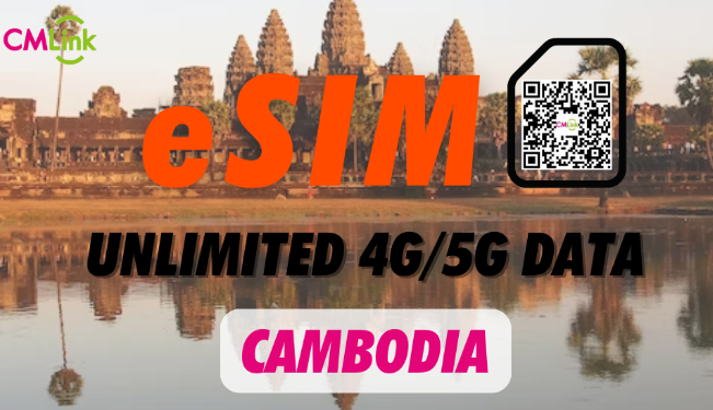 eSIM Cambodia Unlimited Data 4G eSIM Roaming Data (QR Code Delivered ...