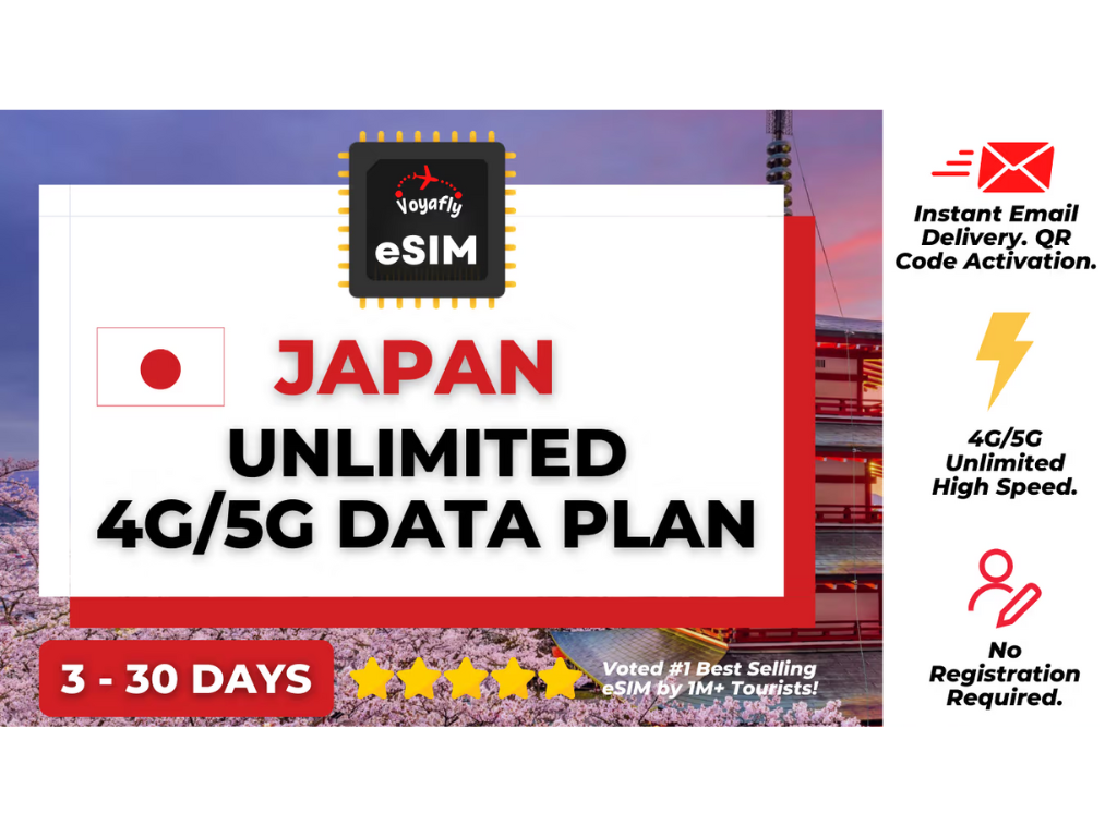 Japan Unlimited 4G/5G Data eSIM