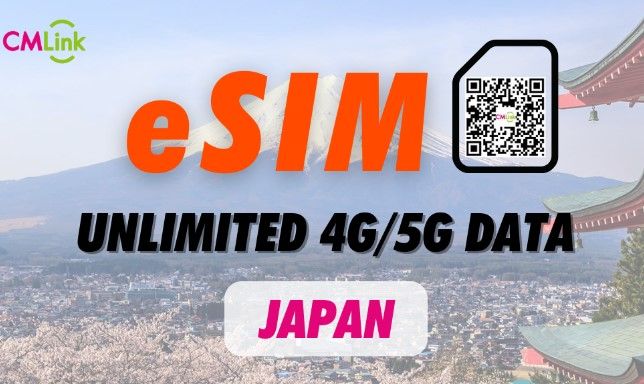 Japan Unlimited Data 4G eSIM Roaming Data (QR Code Delivered via Email)