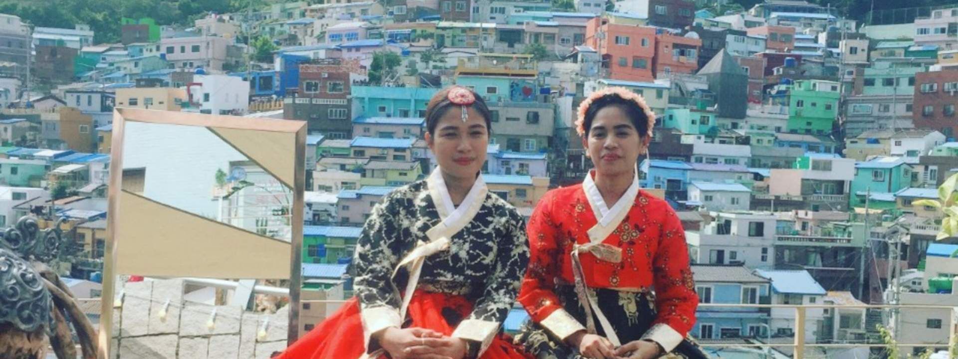 Gamcheon Culture Village Hanbok Rental with Hair Styling and Accessories