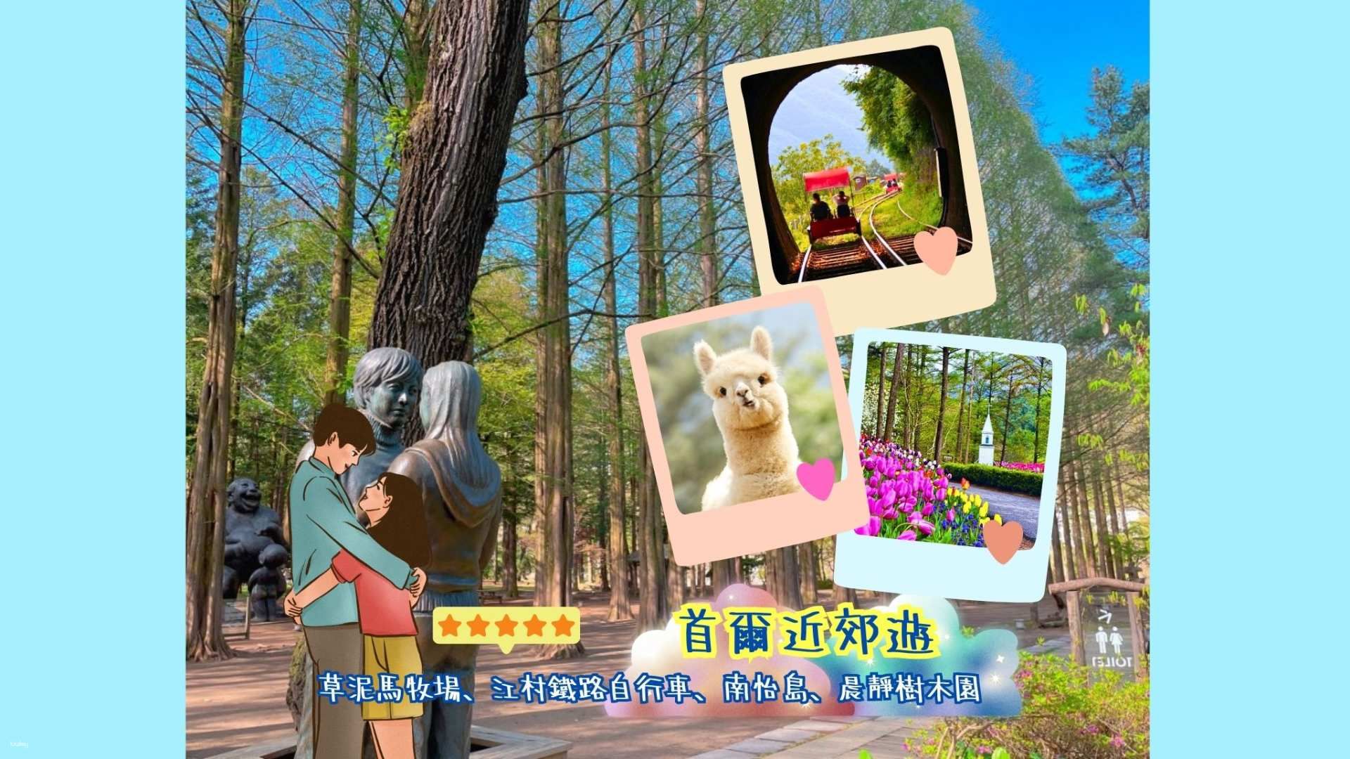 Gangwon-do Day Tour from Seoul: Alpaca World, Nami Island, Garden of the Morning Calm & Gangchon Rail Bike