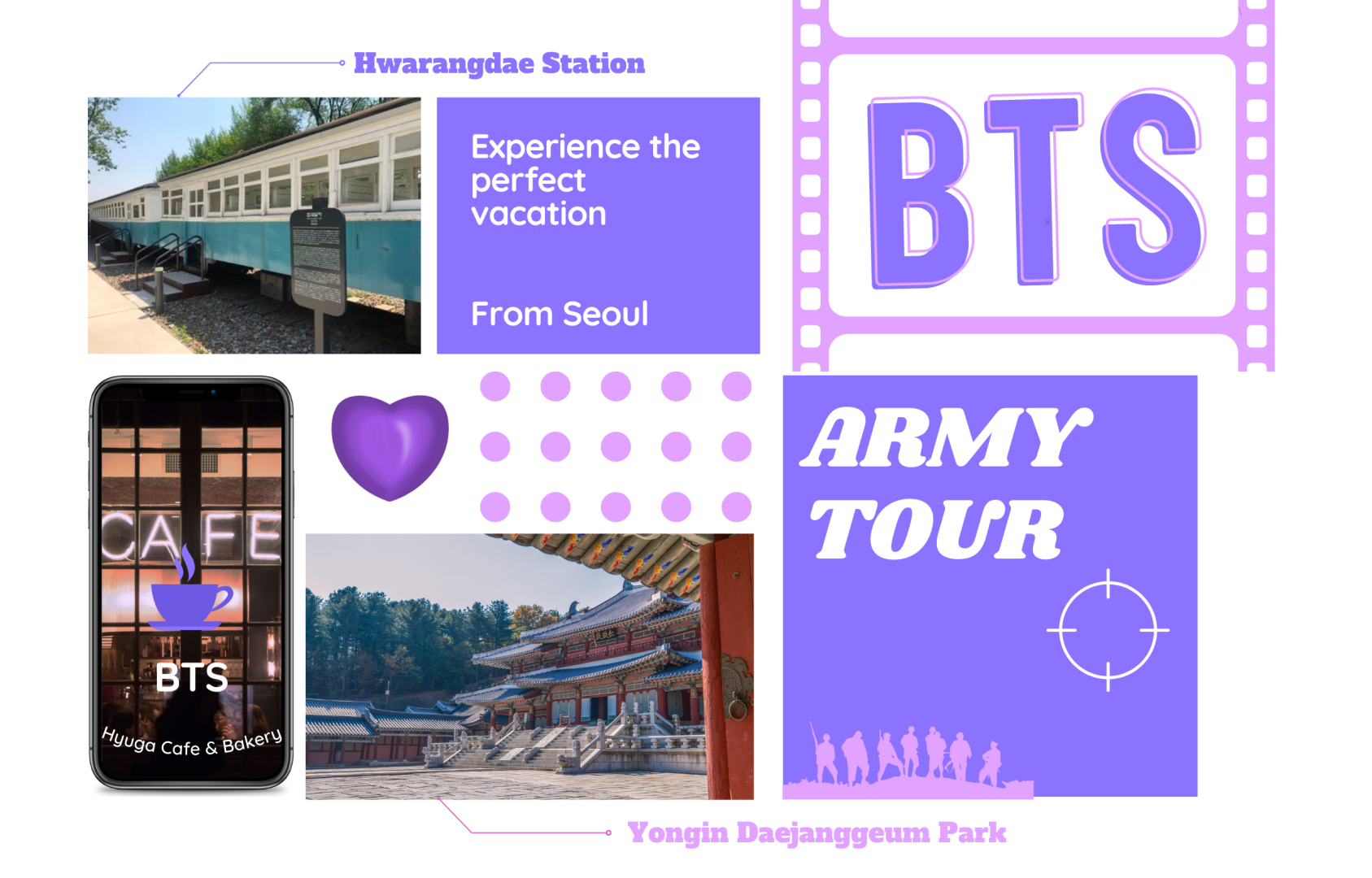 KPOP BTS Fans Day Tour | Hwarangdae Station, Hakdong Park, Aunt's Cafeteria | Depart from Seoul