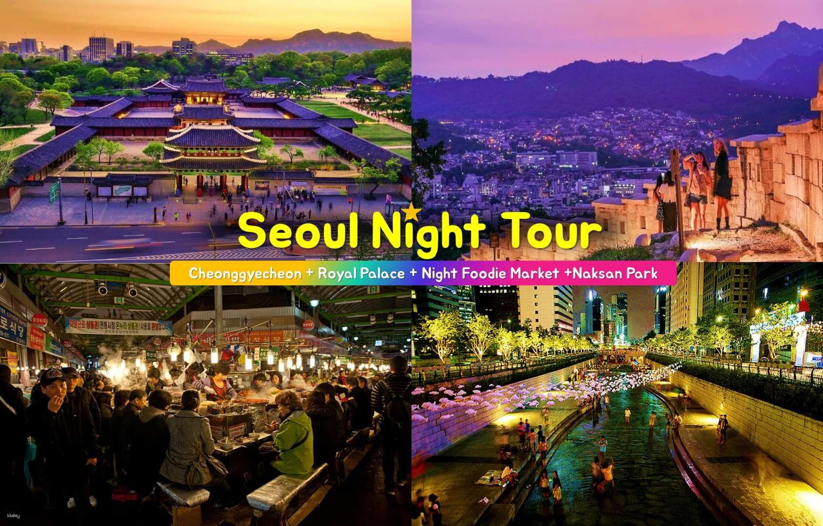 Moonlight Seoul Night Tour|Gwangjang Market, Royal Palace, Cheonggyecheon Stream and Naksan Park